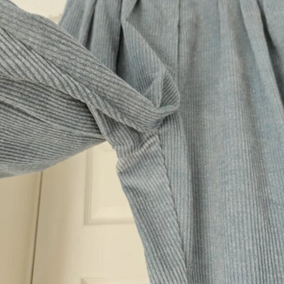 Album By Kenzo Vintage Women's High Waisted Light Blue Corduroy Tapered Pants 12 - Picture 5 of 8